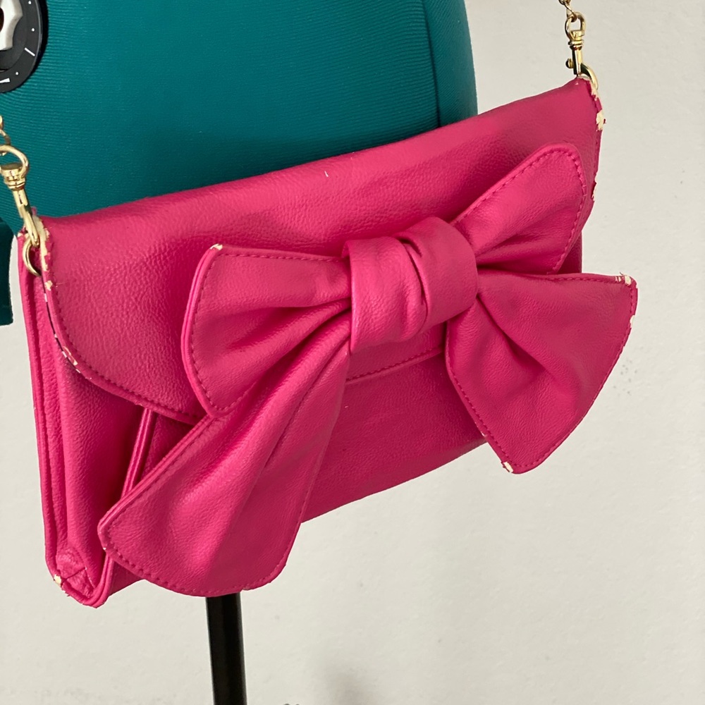 SOLDWomen’s Hot pink big Bow LULU crossbody bag - Picture 5 of 11